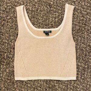 Wild Fable Cream Ribbed Tank Top